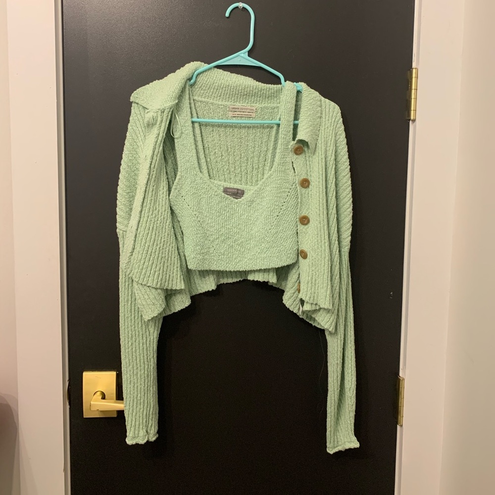 Urban Outfitters Cropped Cami and Cardigan Set